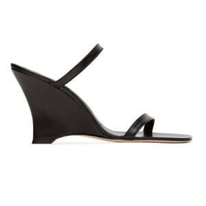BY FAR Black Steffi Wedge Sandals Size EU 38/7